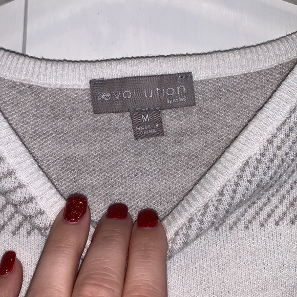 Grey and White Evolution Crew Neck Sweater - Picture 4 of 8